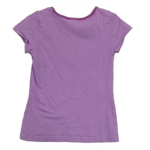 Disney Frozen Kids Glittery Graphic Tee Top With Elsa & Anna Design Size 6 - Picture 4 of 5